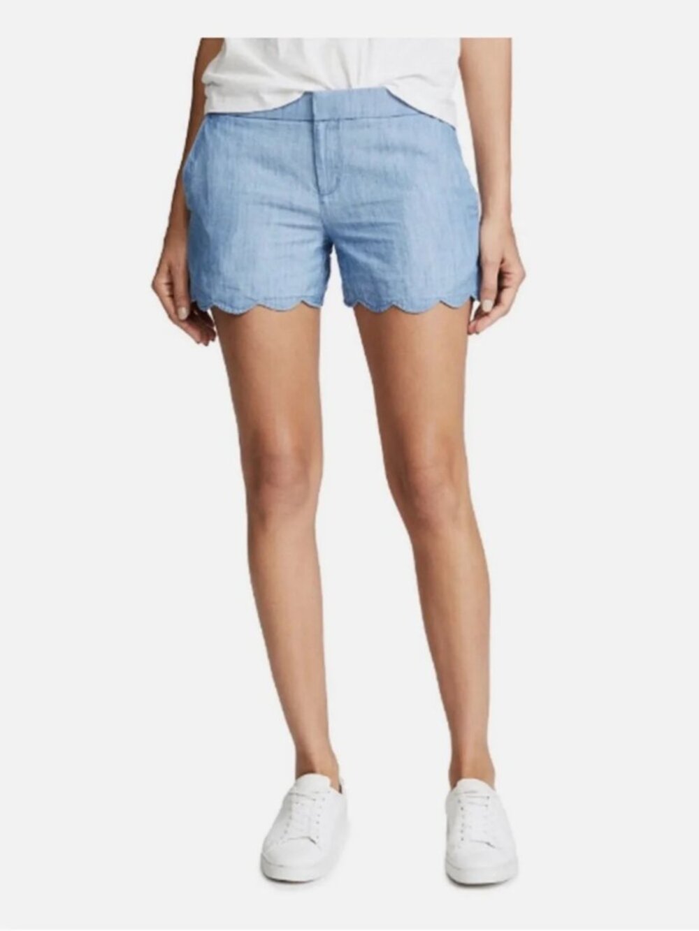 Club Monaco Denim Scalloped Shorts - Size 6